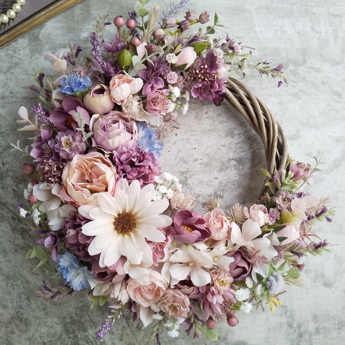 Jolie botanique＜ jardin de rose＞＊春＊フラワーリース＊玄関＊誕生