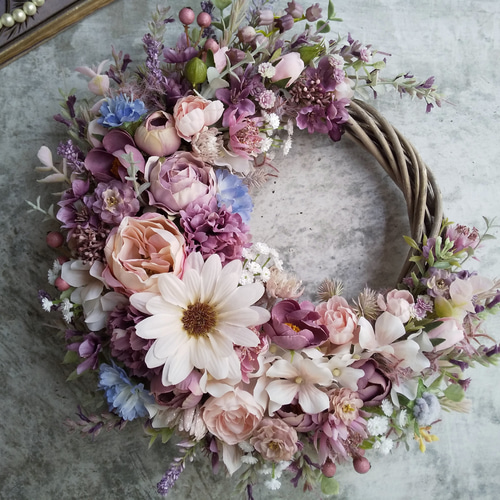 Jolie botanique＜ jardin de rose＞＊春＊フラワーリース＊玄関＊誕生