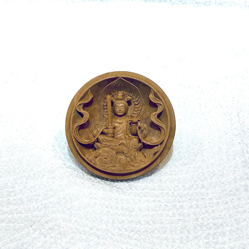 【フォロー割・新品】 香合仏　文殊菩薩　白檀　仏龕　懐中仏　文珠菩薩 インド老山白檀で作った文殊菩薩の香合仏 彫刻 myougen 通販 18875640