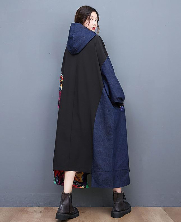 大きいサイズ ワンピース　パーカー　レディース 秋　冬 ロング　　新品 長袖　春 2枚目の画像