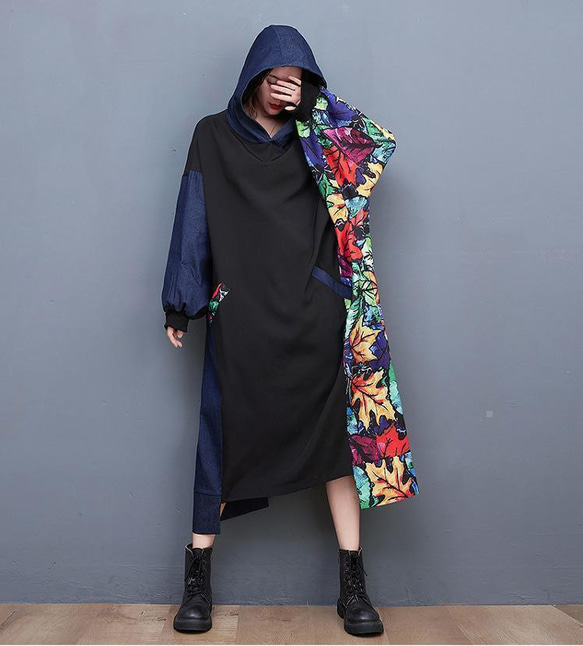 大きいサイズ ワンピース　パーカー　レディース 秋　冬 ロング　　新品 長袖　春 6枚目の画像