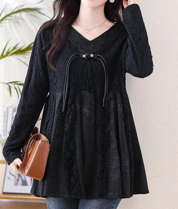 大きいサイズ トップス　チュニック　レディース 秋冬　春 新品 長袖 2枚目の画像