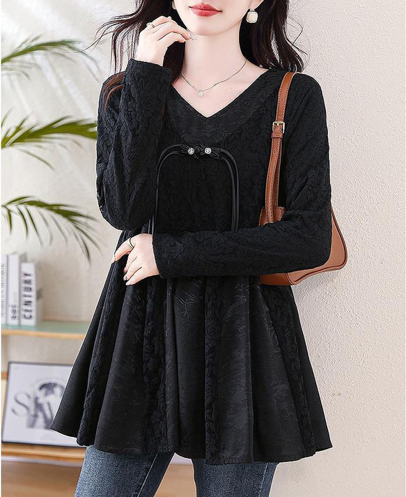 大きいサイズ トップス　チュニック　レディース 秋冬　春 新品 長袖 3枚目の画像