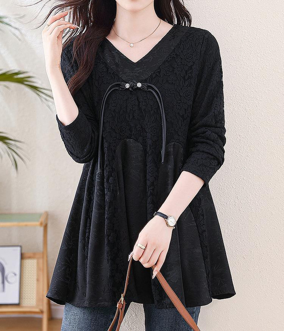 大きいサイズ トップス　チュニック　レディース 秋冬　春 新品 長袖 5枚目の画像