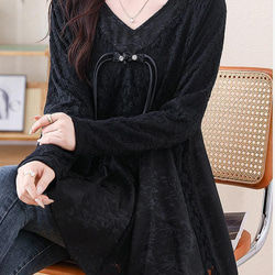 大きいサイズ トップス　チュニック　レディース 秋冬　春 新品 長袖 7枚目の画像