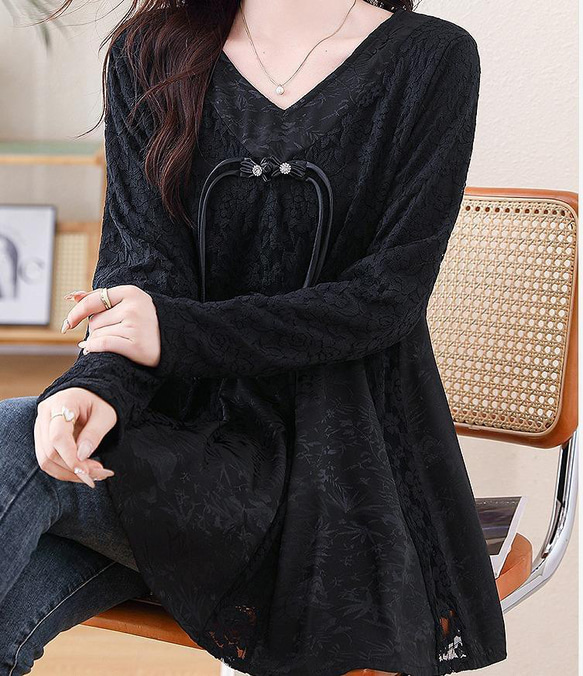 大きいサイズ トップス　チュニック　レディース 秋冬　春 新品 長袖 7枚目の画像