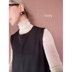 3色あり❤️M＆L❤️型崩れしにくい高収縮のメローシアートップス❤️大人モード❤️BLACK &IVORY＆BEIGE 7枚目の画像