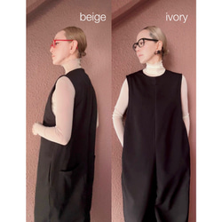 3色あり❤️M＆L❤️型崩れしにくい高収縮のメローシアートップス❤️大人モード❤️BLACK &IVORY＆BEIGE 13枚目の画像