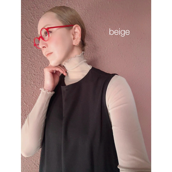 3色あり❤️M＆L❤️型崩れしにくい高収縮のメローシアートップス❤️大人モード❤️BLACK &IVORY＆BEIGE 8枚目の画像