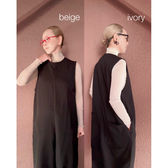 3色あり❤️M＆L❤️型崩れしにくい高収縮のメローシアートップス❤️大人モード❤️BLACK &IVORY＆BEIGE 12枚目の画像