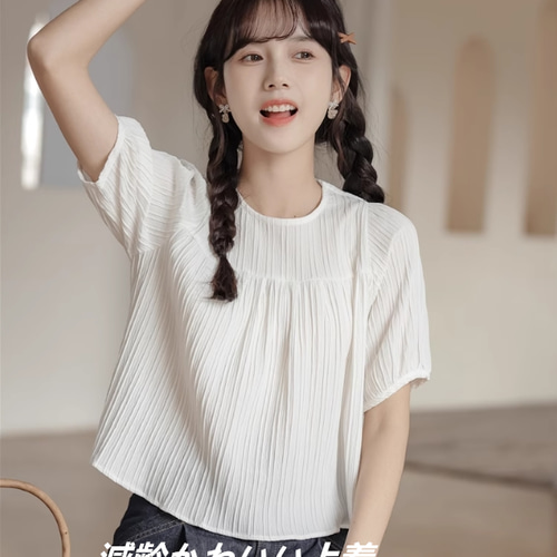 ◼︎完売品 Juemi ショートシフォンシャツ ホワイト◼︎ Juemi(ジュエミ)公式通販サイト – JUEMI