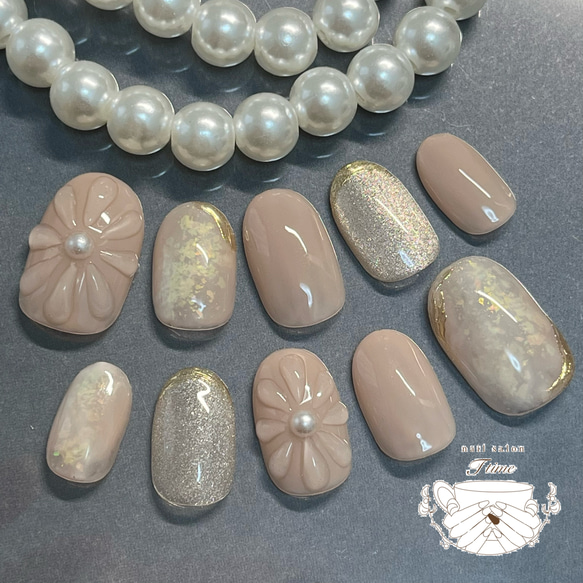 ぷっくりフラワーネイル ネイルチップ（つけ爪） nailsalon T time