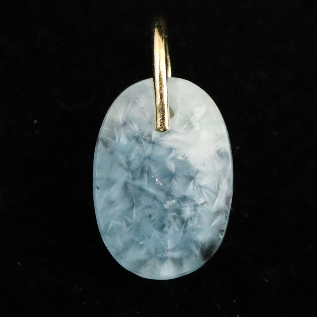 パライバクォーツ タンブル  ペンダント K18YG 1.18g #83733