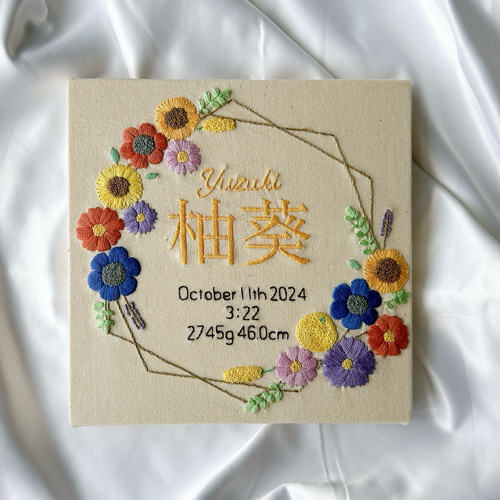 フルオーダー】刺繍命名書 雑貨・その他 Linola 通販 18876940｜Creema