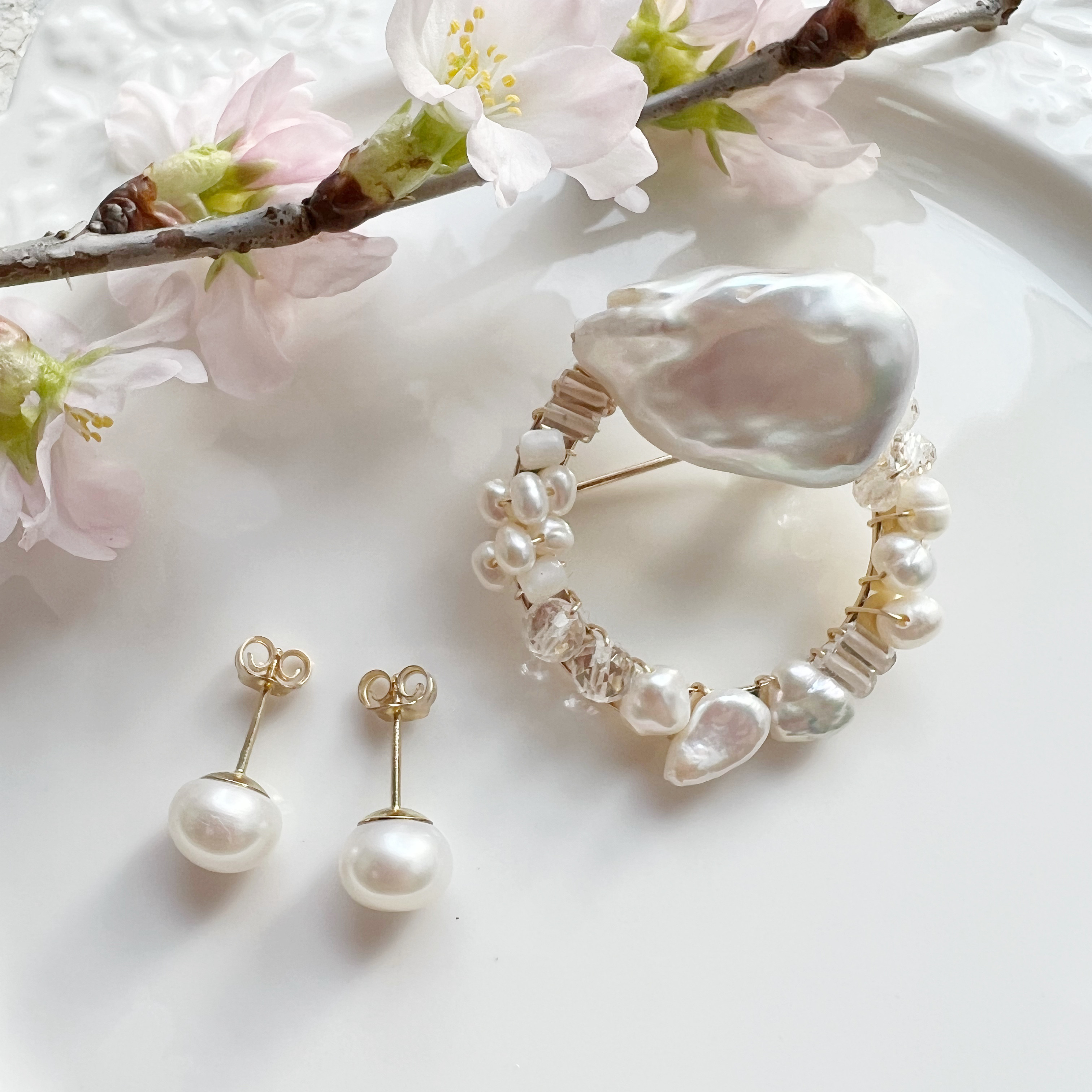 【teneramente テネラメンテ】バロックパール 思い出ブローチ