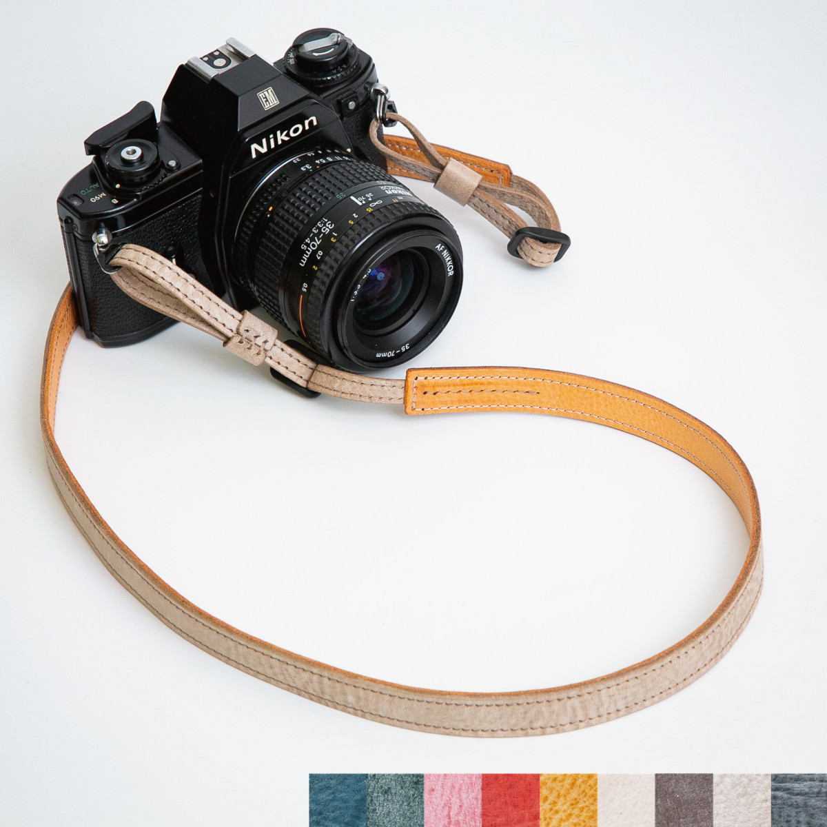 【ナチュラル×シンプル】イタリアンレザーのカメラストラップ【通常幅タイプ】