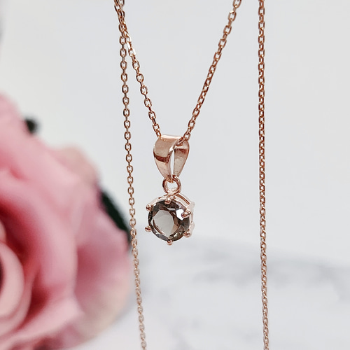 She is mono シルバー クロス ネックレス スモーキークォーツ She is