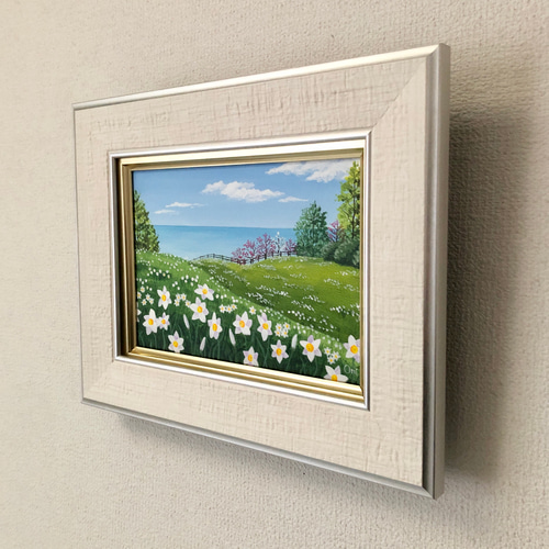 丘の上の一軒家02」アクリル画 原画 キャンバス SSMサイズ 風景