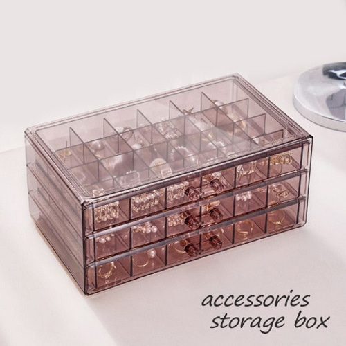 アクセサリー什器 収納ケース ジュエリーケース 3段 引き出し アクリル