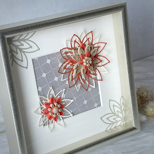 アロマストーン＊ペーパークイリング《薔薇レッド・フレーム》 アロマストーン＊ペーパークイリングデザインフレーム【L⑭】 アロマ