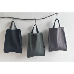 A4入るサブバッグ(持ち手ショート)/エコバッグ/綿麻ダメージダイド/国産生地 20枚目の画像