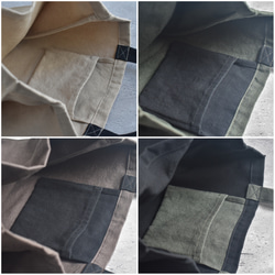 A4入るサブバッグ(持ち手ショート)/エコバッグ/綿麻ダメージダイド/国産生地 16枚目の画像