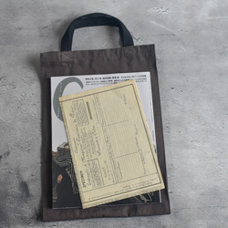 A4入るサブバッグ(持ち手ショート)/エコバッグ/綿麻ダメージダイド/国産生地 14枚目の画像