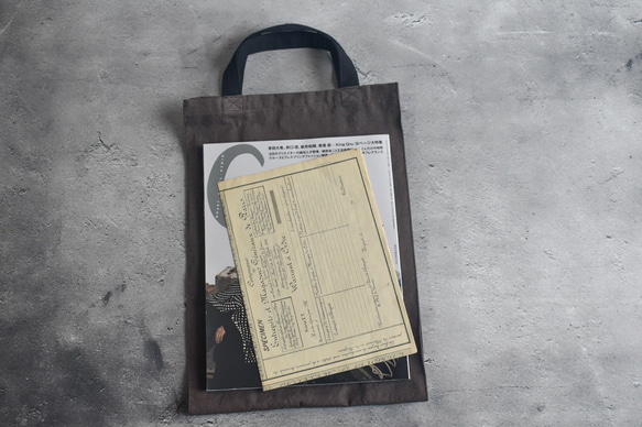 A4入るサブバッグ(持ち手ショート)/エコバッグ/綿麻ダメージダイド/国産生地 14枚目の画像