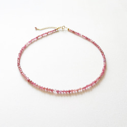 天然石とビーズのネックレス&ブレスレット（ピンク） 大人可愛い！】ピンクトルマリン一連ネックレス 天然石 ビーズ