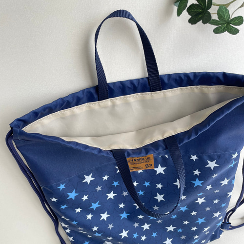 サイズオーダー可】撥水ナイロンオックス 入園入学3点セット ネイビー