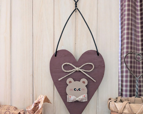 アメリカンカントリー雑貨　カントリーハート　カントリーカート カントリー雑貨 ハート くま その他インテリア雑貨 まめちゃん