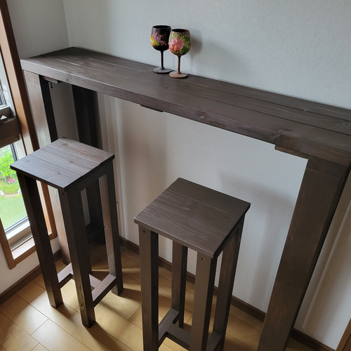 180カウンターテーブルウォールナットワックスアンティーク木目調無垢材