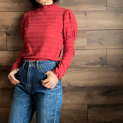 【ヴィクトリアン調】ボーダーリブメローTOPS♡ボトルネック 3枚目の画像