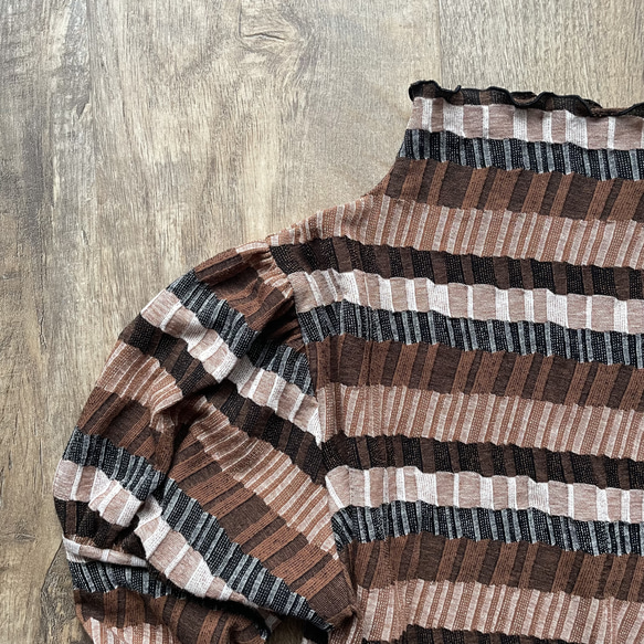 【ヴィクトリアン調】ボーダーリブメローTOPS♡ボトルネック 15枚目の画像