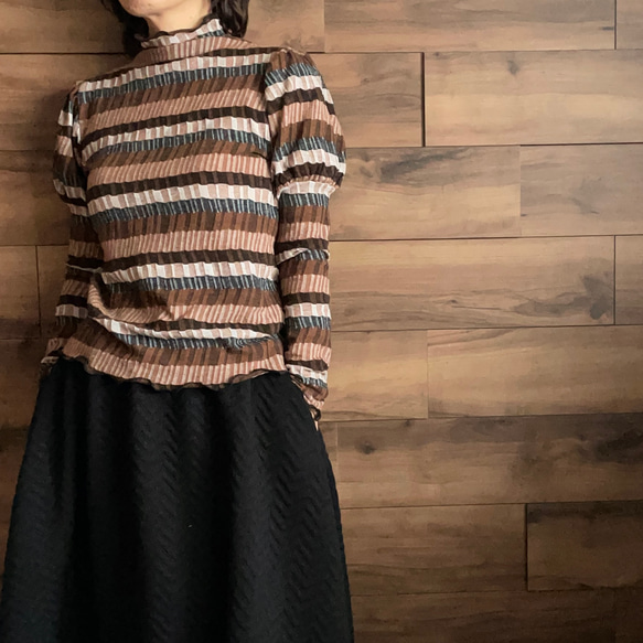 【ヴィクトリアン調】ボーダーリブメローTOPS♡ボトルネック 12枚目の画像