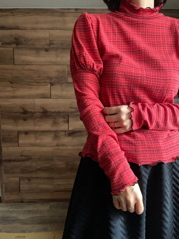 【ヴィクトリアン調】ボーダーリブメローTOPS♡ボトルネック 5枚目の画像