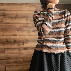 【ヴィクトリアン調】ボーダーリブメローTOPS♡ボトルネック 13枚目の画像