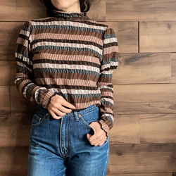 【ヴィクトリアン調】ボーダーリブメローTOPS♡ボトルネック 11枚目の画像