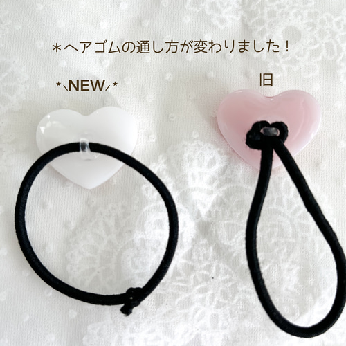 レジン ヘアゴム 女の子 No.594 レジン チェック柄リボンヘアゴム