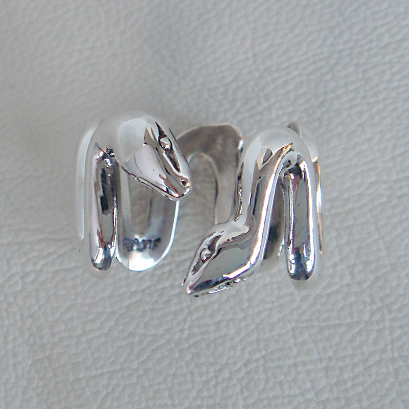 ヘビリング其【巳】（8号～15号）　シルバーアクセサリー　へび　蛇　干支　十二支　動物　アニマル　ギフト対応sv925