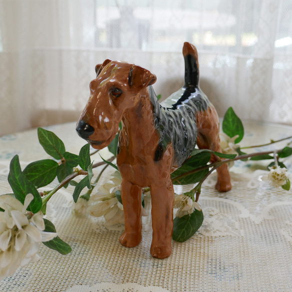 ヴィンテージ　陶器の犬　エアデール 5枚目の画像