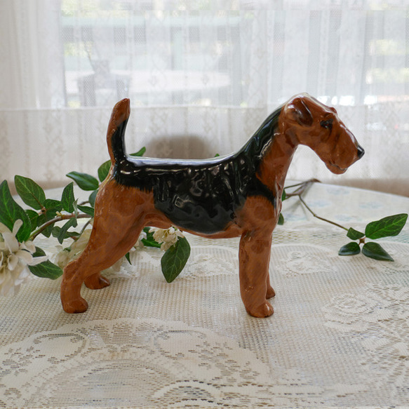 ヴィンテージ　陶器の犬　エアデール 3枚目の画像