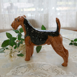 ヴィンテージ　陶器の犬　エアデール 4枚目の画像