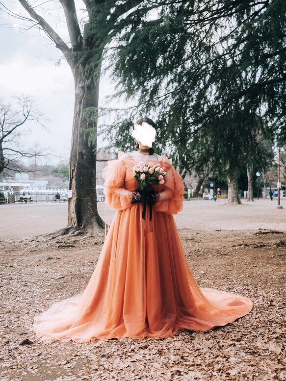 テラコッタドレス 前撮り/ウェディング/二次会 ウェディングドレス