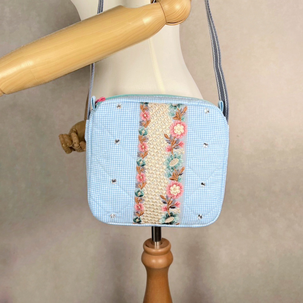 【Creema限定】インド刺繍レースの爽やかポシェット⭐︎