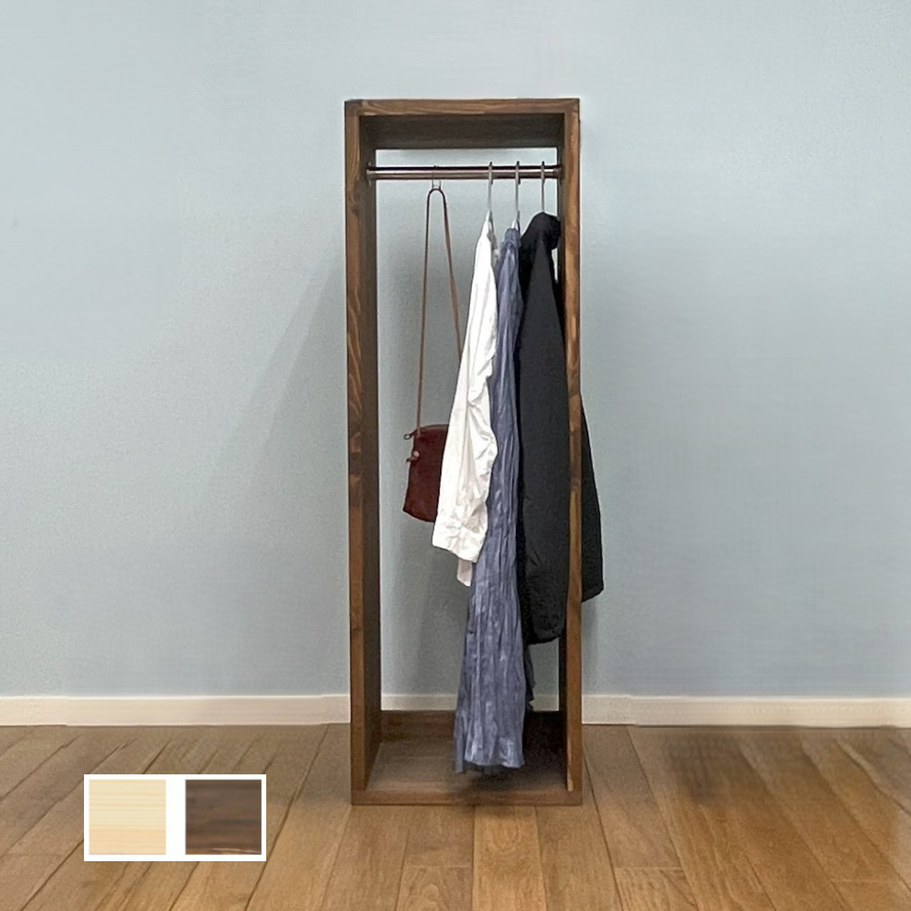 木製 『シンプルなハンガーラック tall 』 木製シェルフ 木製収納箱 木製ボックス サイズ変更可能！ 木工職人造り