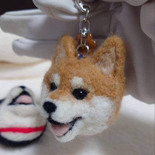 柴犬 羊毛 羊毛フェルト ハンドメイド キーホルダー 羊毛