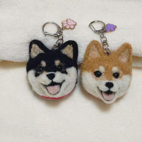 柴犬 羊毛 羊毛フェルト ハンドメイド キーホルダー 羊毛