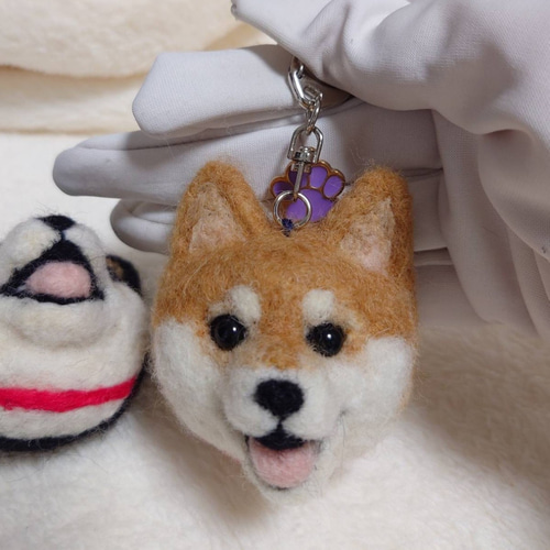 柴犬 羊毛 羊毛フェルト ハンドメイド キーホルダー 羊毛フェルト