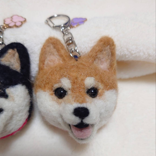 柴犬 羊毛 羊毛フェルト ハンドメイド キーホルダー 羊毛フェルト
